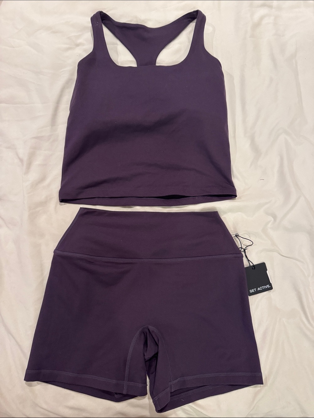 SET Active Formcloud Women’s Purple Active Tank & High-Waist Shorts Set